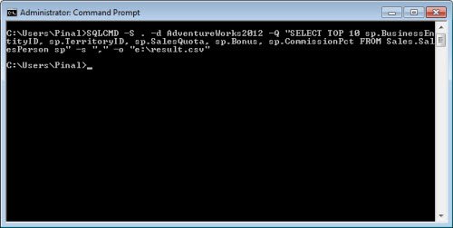 Command prompt window.