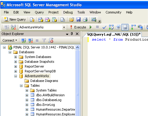 SQL SERVER Management Studio.