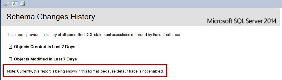 Schema Change History Report.