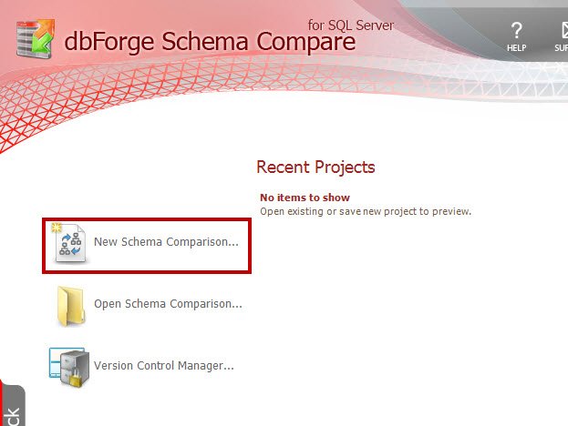 Schema Compare Tool Window.