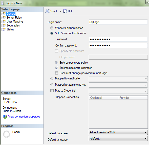 Credential provider settings.