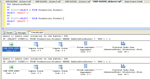 Query execution plan for query.