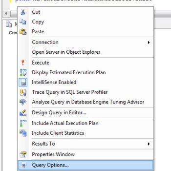 Query options in SQL Server.