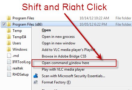 Right click context menu.