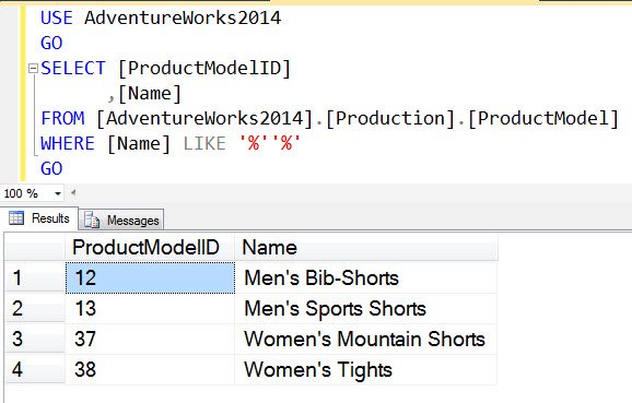 SQL query with WHERE clause.