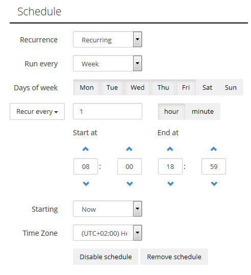 Schedule window.