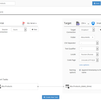 SQL Server ETL tool window.
