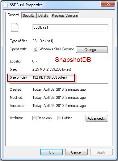 192 KB snapshot DB.