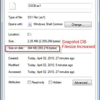 Size of disk.
