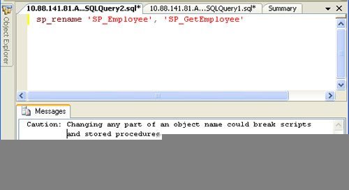 Sql server query window.