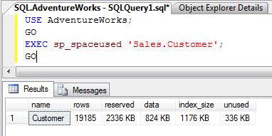 Object Explorer Details.