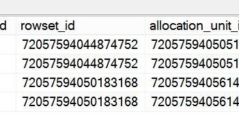 Database id 7 allocation unit_id 72057940501050814.