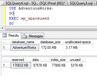 SQL Server query results in SQL Server Management Studio.