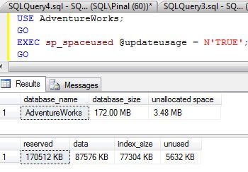 SQL Server performance query results.