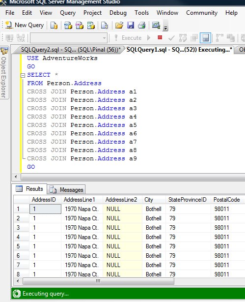 SQL Server Management Studio window.