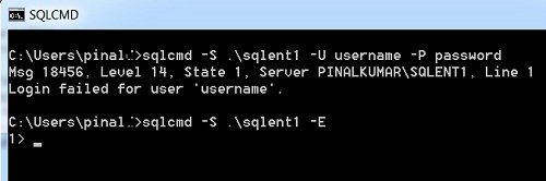 Error logging window in SQLCMD.