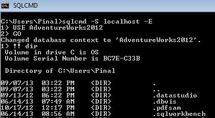 SQLCMD prompt window.