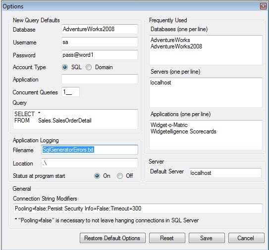 SQL Server Error Log File Options.
