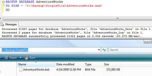 Mirrored Backup and Restore Tool Window.