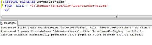 Restore database.