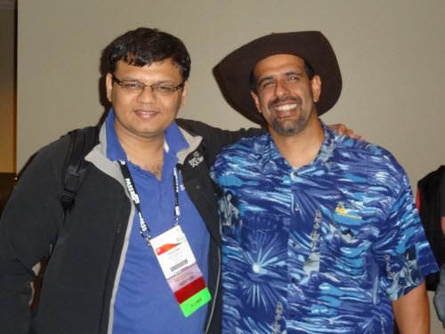 Two men smiling for photo at SQLPASS 2011.