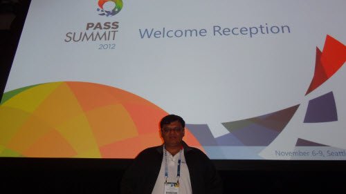 PASS Summit 2012 Welcome Reception sign.