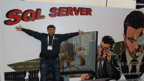 SQL Server conference backdrop.