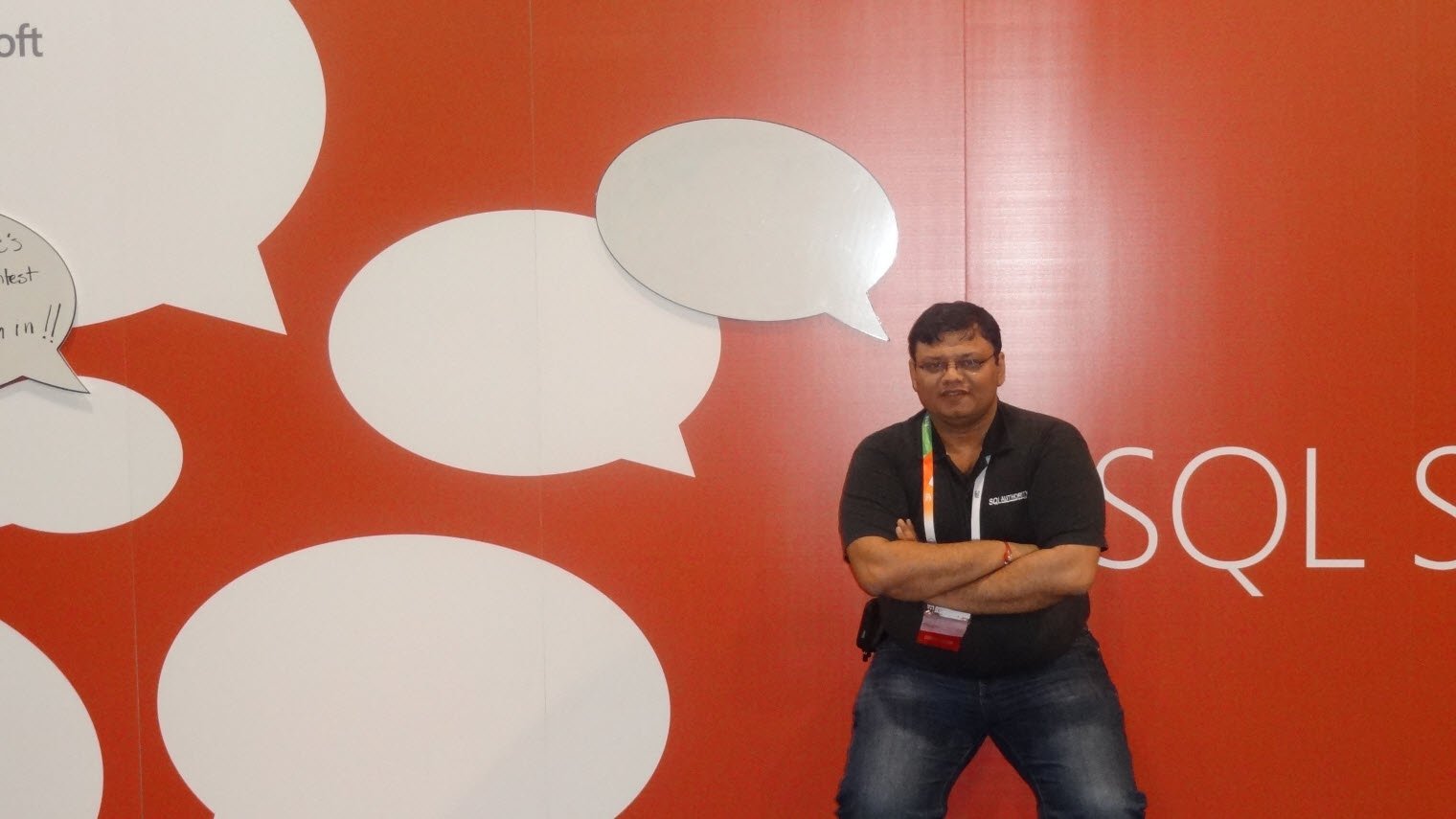 SQL Server presentation at event.