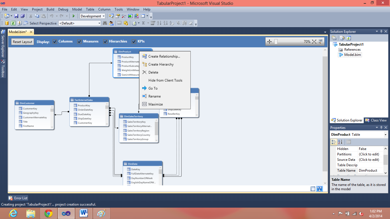 Tableau Data Model Wizard.