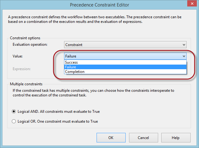 Precedence Constraint Editor.