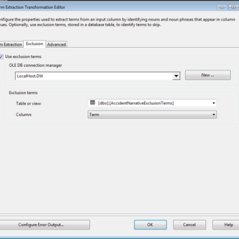 Term Extraction dialog box.