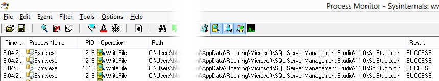 Process Monitor window.