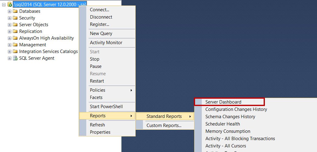 Server Dashboard Report.