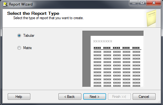 Select report type.