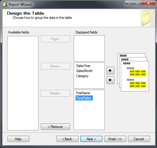 Design the table.