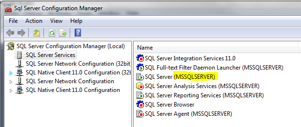 SQL Server configuration manager.