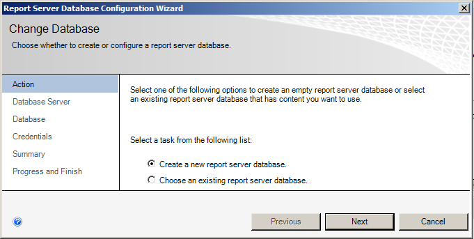 Reporting Services configuration wizard.