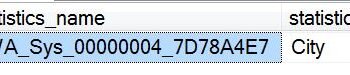 A SQL Server table showing statistics information.