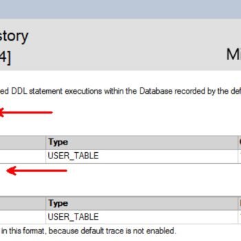 Schema changes history window.