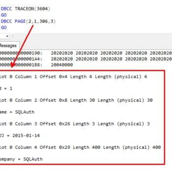 DBCC PAGE.