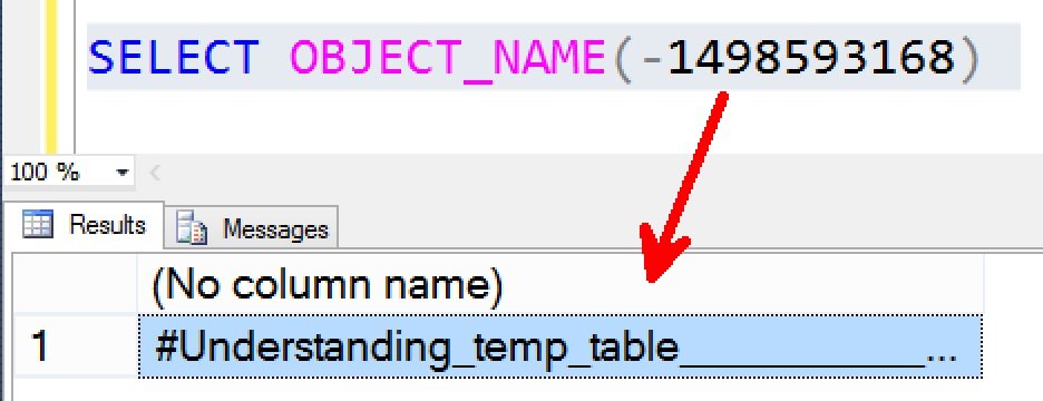 Temp Table Name Dialog.