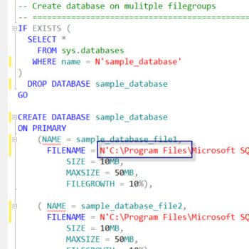 Sample database creation.