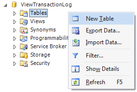 New Table in ViewTransactionLog.
