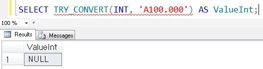 SQL Server conversion function TRY_CONVERT().