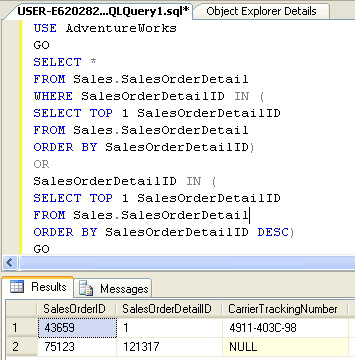 SQL query window in SQL Server 2000.
