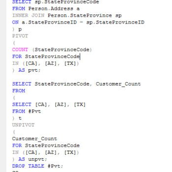 SQL Server Unpivot Table.