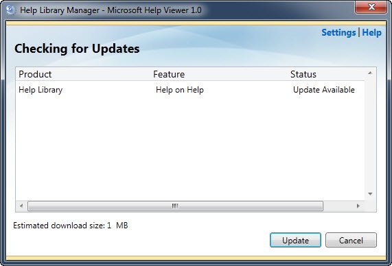 Update Help Library and Help on Help.
