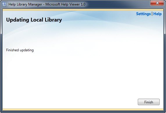 Update local library dialog.
