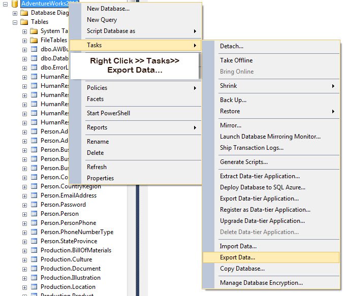 Right click tasks.