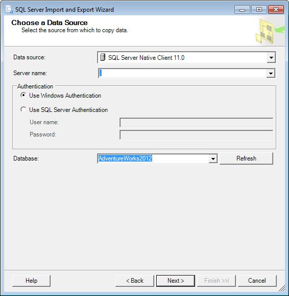 SQL Server Import Wizard.